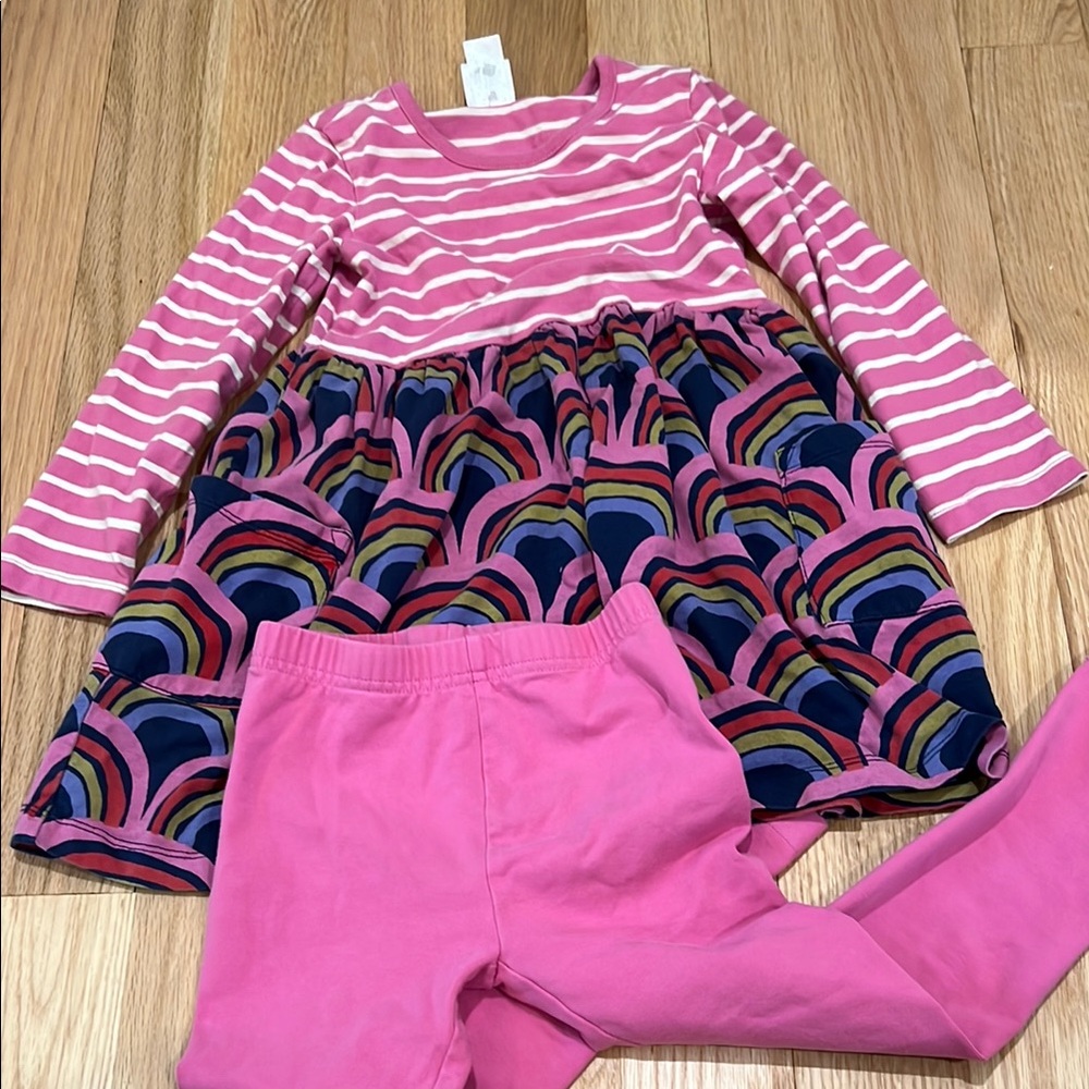 Hanna Andersson Pink and White Striped Outfit